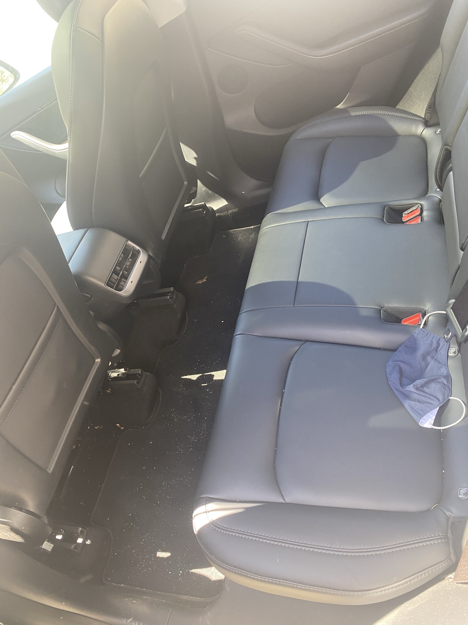 Tesla model 3 interior before detail backseat