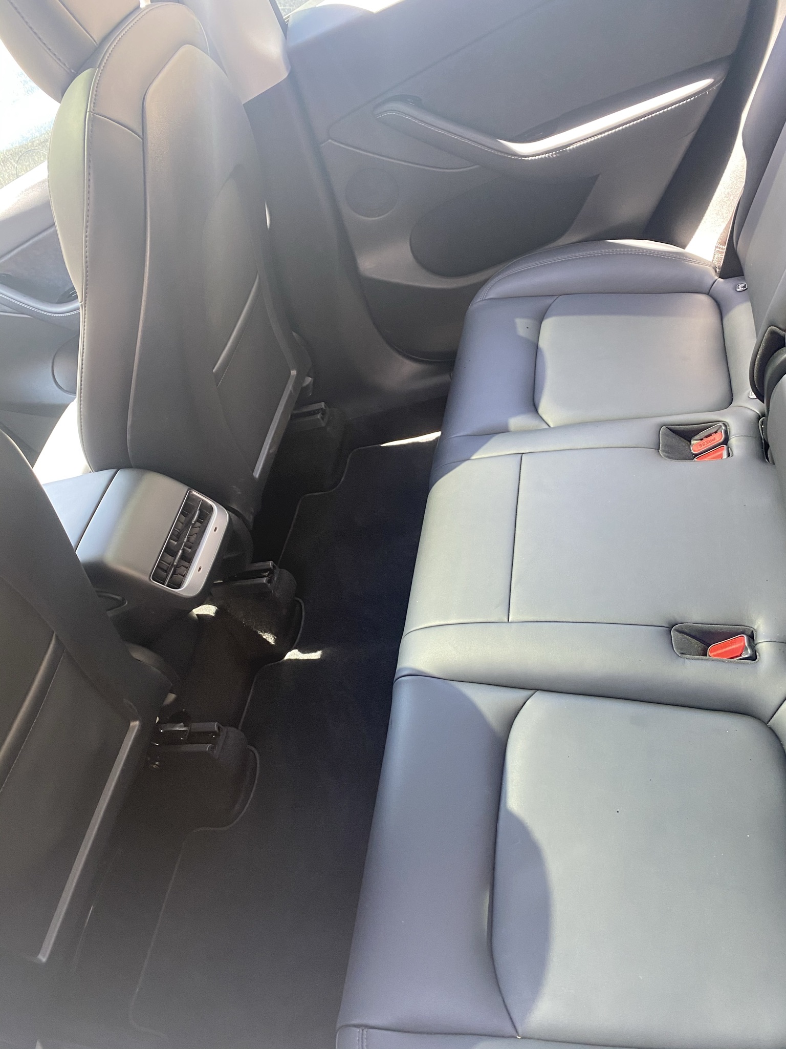 Tesla model 3 after detail backseat